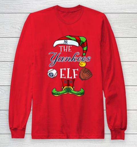 New York Yankees Christmas ELF Funny MLB Long Sleeve T-Shirt 7