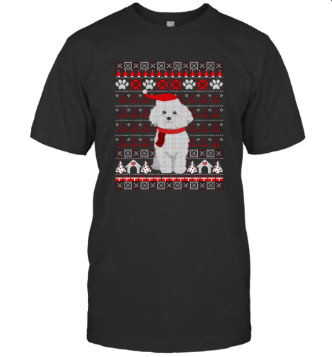 Bichon Frise Ugly Christmas Sweater Holiday Dog T Shirt T-Shirt