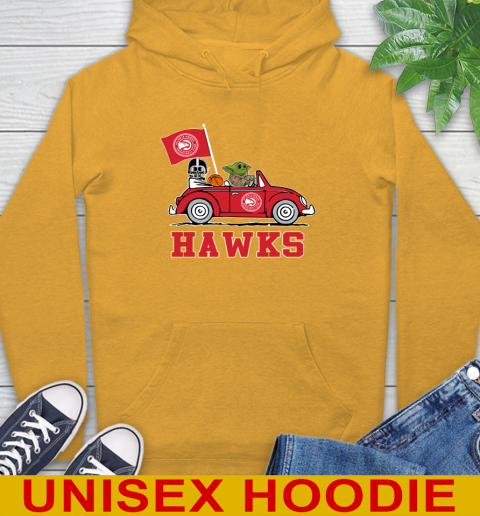 NBA Basketball Atlanta Hawks Darth Vader Baby Yoda Driving Star Wars Shirt Hoodie 3
