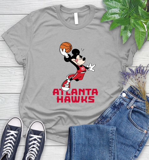 NBA Basketball Atlanta Hawks Cheerful Mickey Mouse Shirt Women's T-Shirt 5
