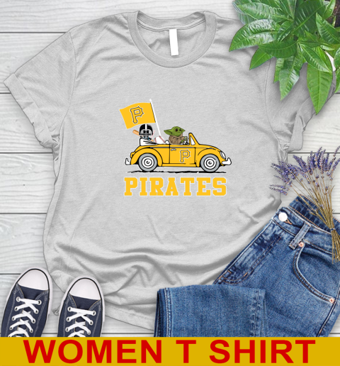 MLB Baseball Pittsburgh Pirates Darth Vader Baby Yoda Driving Star Wars Shirt Women's T-Shirt