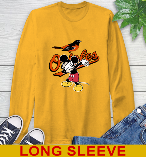 Baltimore Orioles MLB Baseball Dabbing Mickey Disney Sports Long Sleeve T-Shirt 3