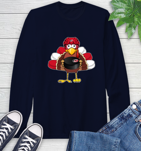 Carolina Hurricanes Turkey Thanksgiving Day Long Sleeve T-Shirt 4