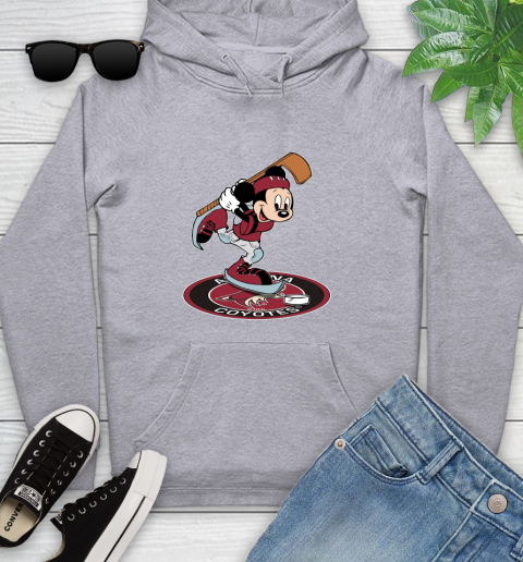 NHL Hockey Arizona Coyotes Cheerful Mickey Disney Shirt Youth Hoodie 6