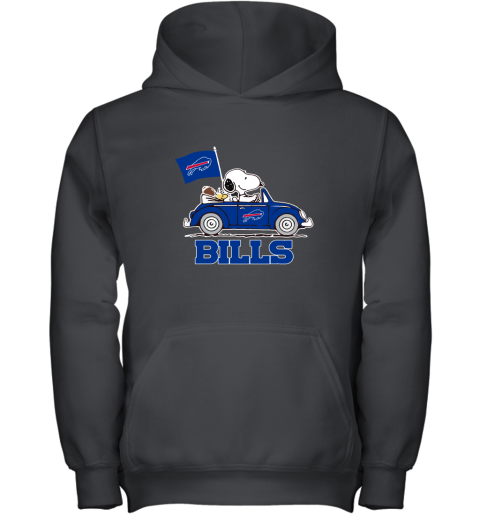 Snoopy And Woodstock Ride The Buffalo Bills Car NFL Youth Hoodie