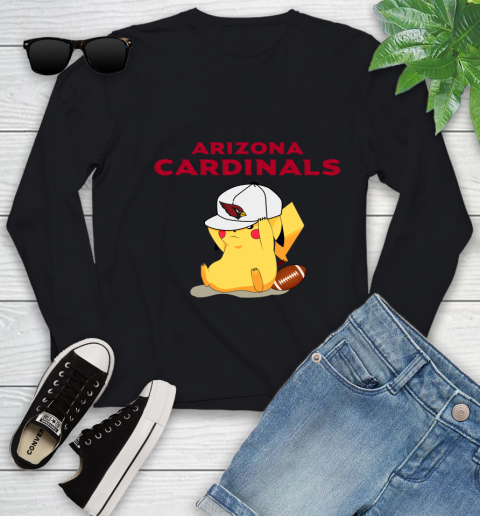 NFL Pikachu Football Sports Arizona Cardinals Youth Long Sleeve 2