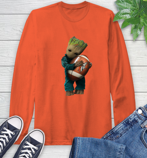 NFL Groot Guardians Of The Galaxy Football Sports Denver Broncos Long Sleeve T-Shirt 5
