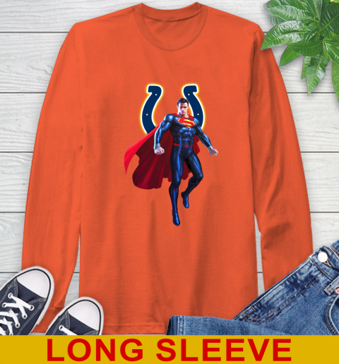 NFL Superman DC Sports Football Indianapolis Colts Long Sleeve T-Shirt 5