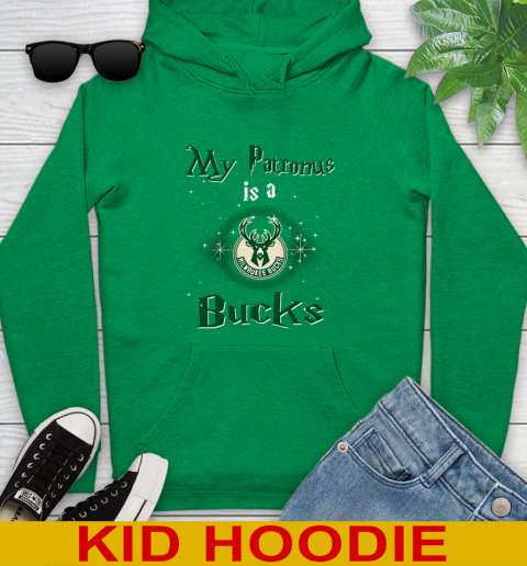 NBA Basketball Harry Potter My Patronus Is A Milwaukee Bucks Youth Hoodie 8
