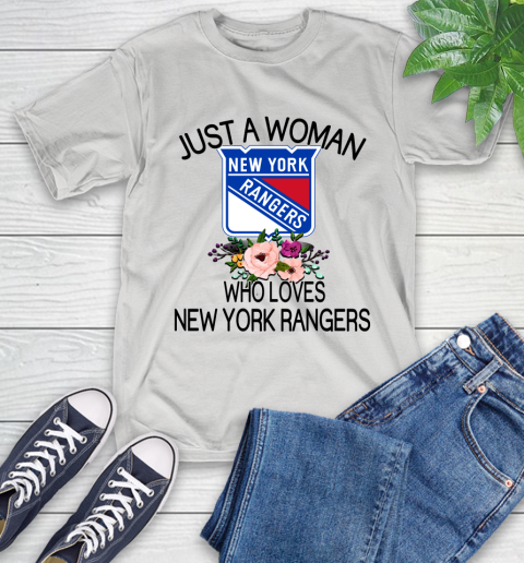NHL Just A Woman Who Loves New York Rangers Hockey Sports T-Shirt