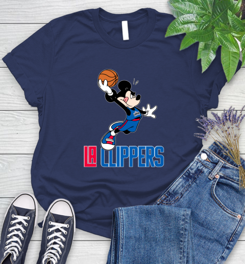 NBA Basketball LA Clippers Cheerful Mickey Mouse Shirt Women's T-Shirt 12