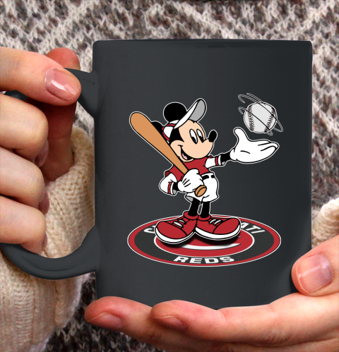 MLB Baseball Cincinnati Reds Cheerful Mickey Disney Shirt Ceramic Mug 15oz