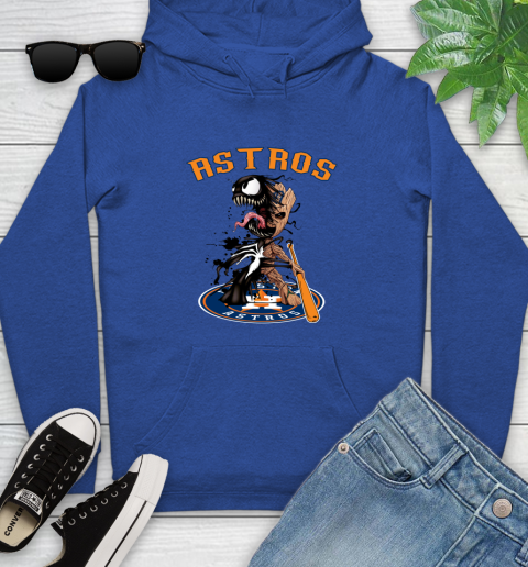 MLB Houston Astros Baseball Venom Groot Guardians Of The Galaxy Youth Hoodie 9