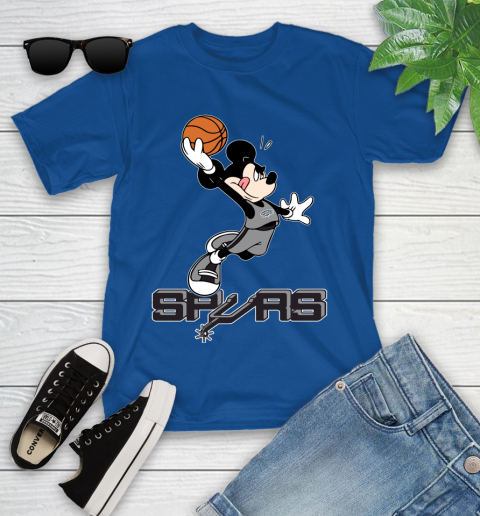 NBA Basketball San Antonio Spurs Cheerful Mickey Mouse Shirt Youth T-Shirt 9