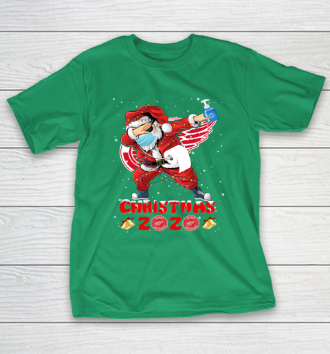 Detroit Red Wings Funny Santa Claus Dabbing Christmas 2020 NHL T-Shirt 5