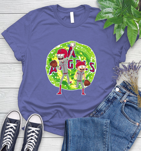 MLB Los Angeles Angels Rick And Morty Baseball Sports Women's T-Shirt 11