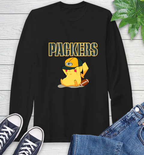 NFL Pikachu Football Sports Green Bay Packers Long Sleeve T-Shirt 2