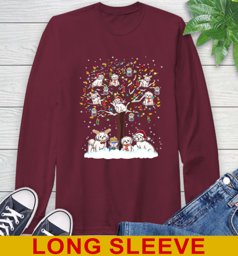 Maltese dog pet lover light christmas tree shirt 61