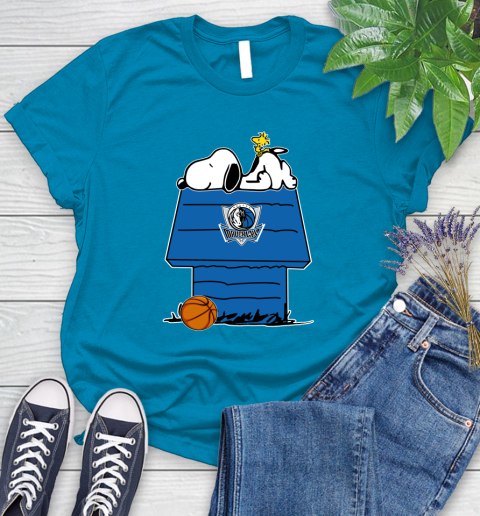 Dallas Mavericks NBA Basketball Snoopy Woodstock The Peanuts Movie Women's T-Shirt 7