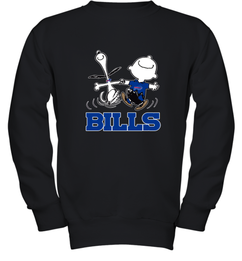 Snoopy And Charlie Brown Happy Buffalo Bills Fans Youth Sweatshirt