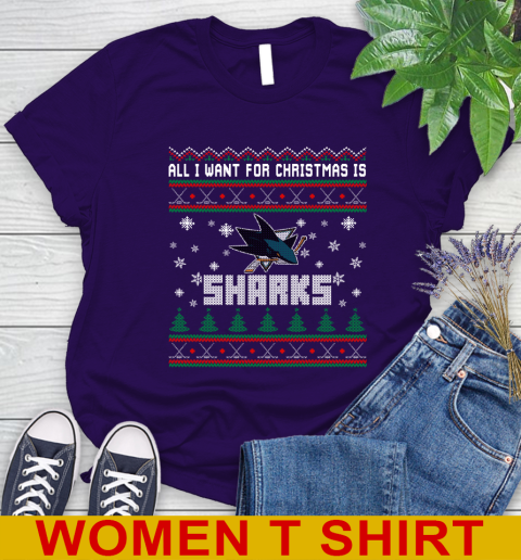 San Jose Sharks NHL Hockey All I Want For Christmas Is My Team Sports 88