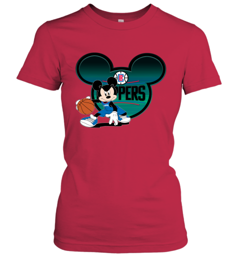 NBA LA Clippers Mickey Mouse Disney Basketball 1TkZIxr0FrU ladies t shirt 20 12 eeedec front red