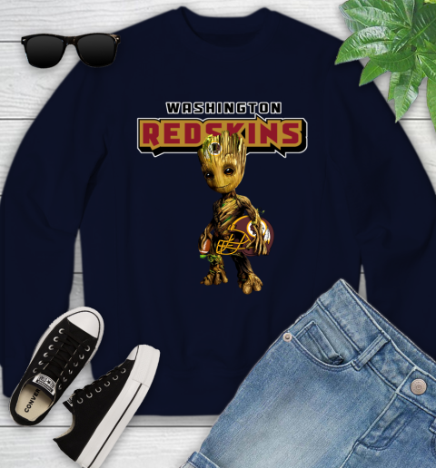 Washington Redskins NFL Football Groot Marvel Guardians Of The Galaxy Youth Sweatshirt 3