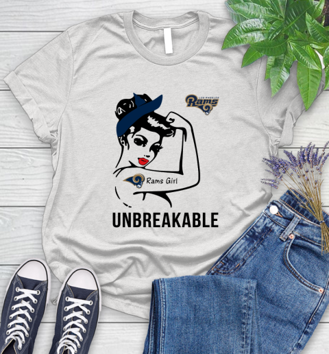 NFL Los Angeles Rams Girl Unbreakable Football Sports Women's T-Shirt