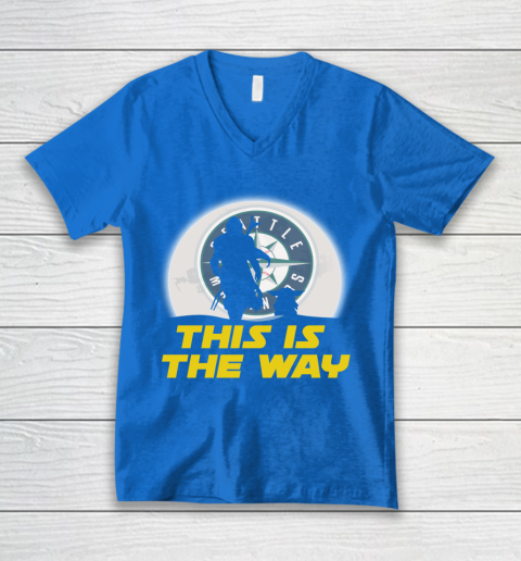Seattle Mariners MLB Baseball Star Wars Yoda And Mandalorian This Is The Way V-Neck T-Shirt 5