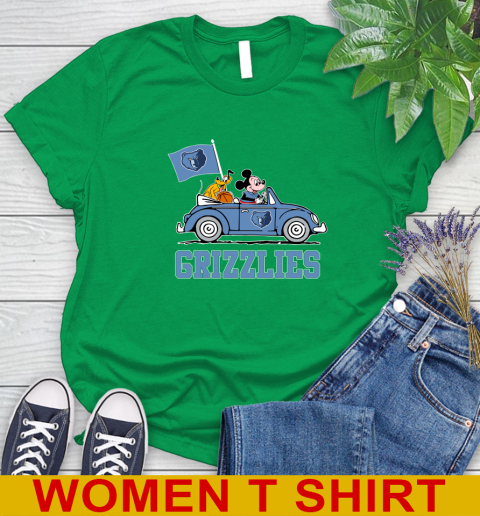 NBA Basketball Memphis Grizzlies Pluto Mickey Driving Disney Shirt Women's T-Shirt 6