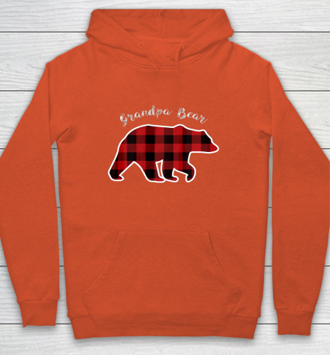 GRANDPA BEAR Men Red Plaid Christmas Pajama Family Gift Hoodie 3