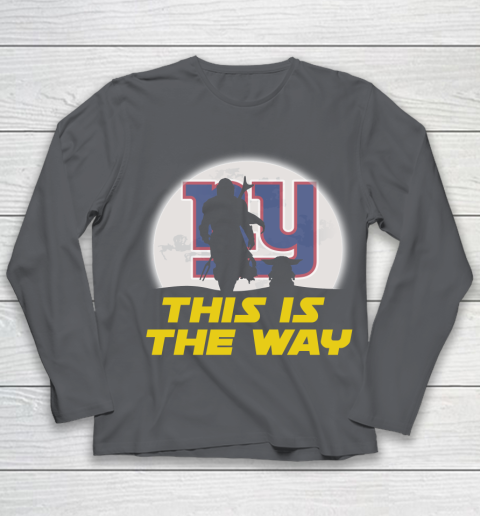 New York Giants NFL Football Star Wars Yoda And Mandalorian This Is The Way Youth Long Sleeve 6