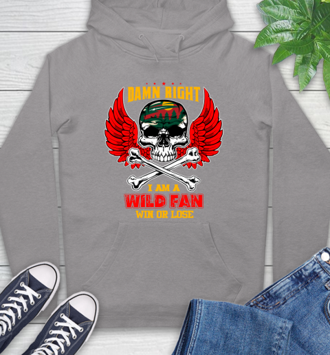 NHL Damn Right I Am A Minnesota Wild Win Or Lose Skull Hockey Sports Hoodie 6