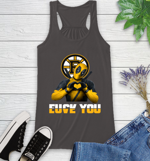 NHL Boston Bruins Deadpool Love You Fuck You Hockey Sports Racerback Tank 11