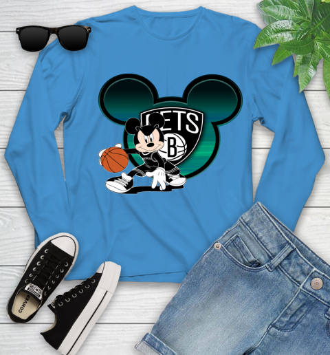 NBA Brooklyn Nets Mickey Mouse Disney Basketball Youth Long Sleeve 7