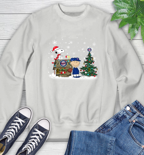 MLB Minnesota Twins Snoopy Charlie Brown Christmas Baseball Commissioner's Trophy Sweatshirt 5