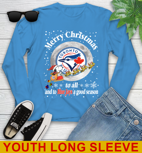 Toronto Blue Jays Merry Christmas To All And To Blue Jays A Good Season MLB Baseball Sports Youth Long Sleeve 8
