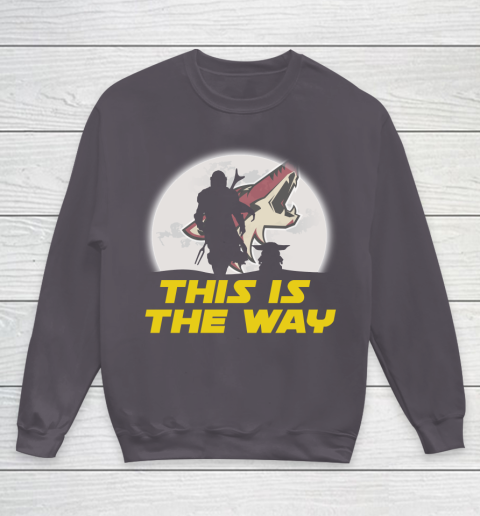 Arizona Coyotes NHL Ice Hockey Star Wars Yoda And Mandalorian This Is The Way Youth Sweatshirt 5