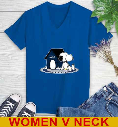 NFL Football Seattle Seahawks Snoopy The Peanuts Movie Shirt Women's V-Neck T-Shirt 11