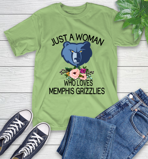NBA Just A Woman Who Loves Memphis Grizzlies Basketball Sports T-Shirt 9