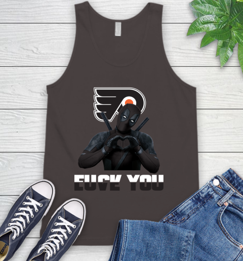 NHL Philadelphia Flyers Deadpool Love You Fuck You Hockey Sports Tank Top 6