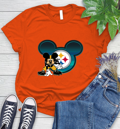 NFL Pittsburgh Steelers Mickey Mouse Disney Football T Shirt Women's T-Shirt 4