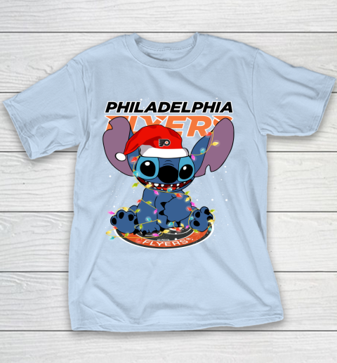 Philadelphia Flyers NHL Hockey noel stitch Christmas Youth T-Shirt 4