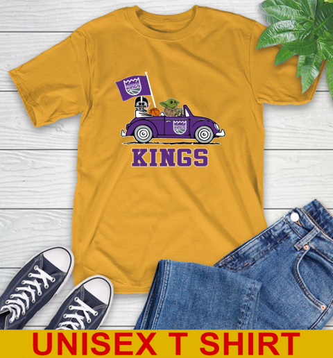 NBA Basketball Sacramento Kings Darth Vader Baby Yoda Driving Star Wars Shirt T-Shirt 3