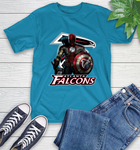 NFL Captain America Thor Spider Man Hawkeye Avengers Endgame Football Atlanta Falcons T-Shirt 8