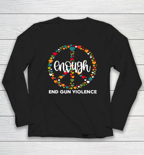 Wear Orange Peace Sign Enough End Gun Violence Long Sleeve T-Shirt