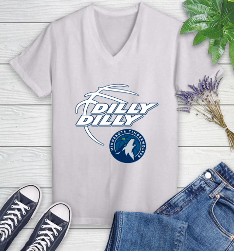 NBA Minnesota Timberwolves Dilly Dilly Basketball Sports Women's V-Neck T-Shirt