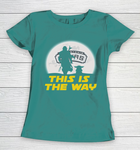 San Antonio Spurs NBA Basketball Star Wars Yoda And Mandalorian This Is The Way Women's T-Shirt 10