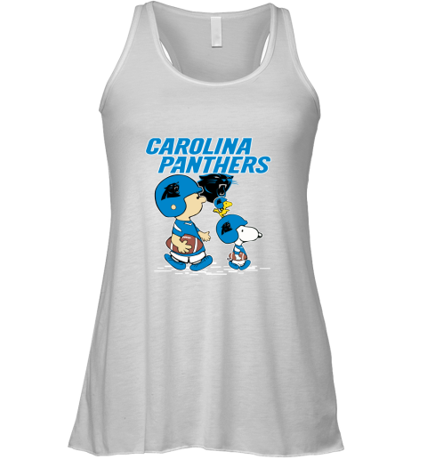 Carolia Panthers Let's Play Football Together Snoopy NFL Racerback Tank