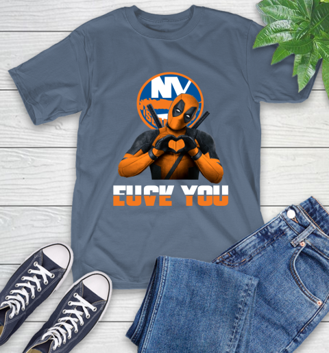 NHL New York Islanders Deadpool Love You Fuck You Hockey Sports T-Shirt 8